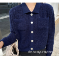 Elegante kurze Strickjacke mit kleinem Duft